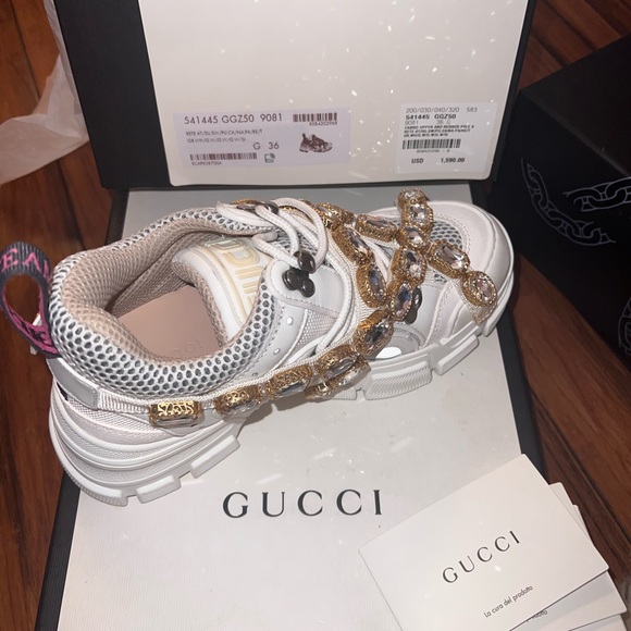 Gucci Flashtrek Sneakers With Removable Crystals, Size 6 - Picture 7 of 8